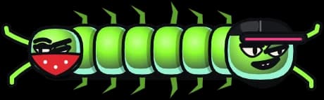 Flip: a lime worm with a head at each end