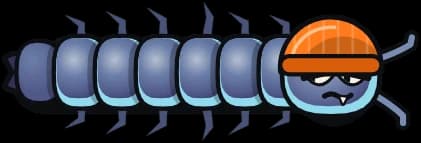 Lowkey: a steel-blue worm in an orange beanie